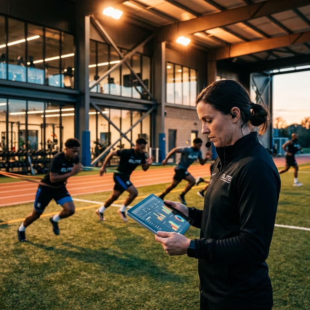 Coach reviewing training data